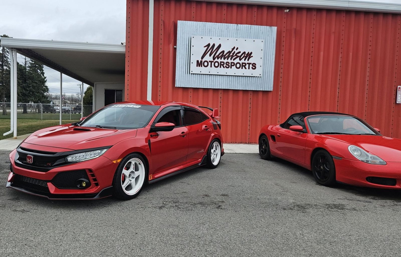 Honda Civic Type R and Porsche Boxster