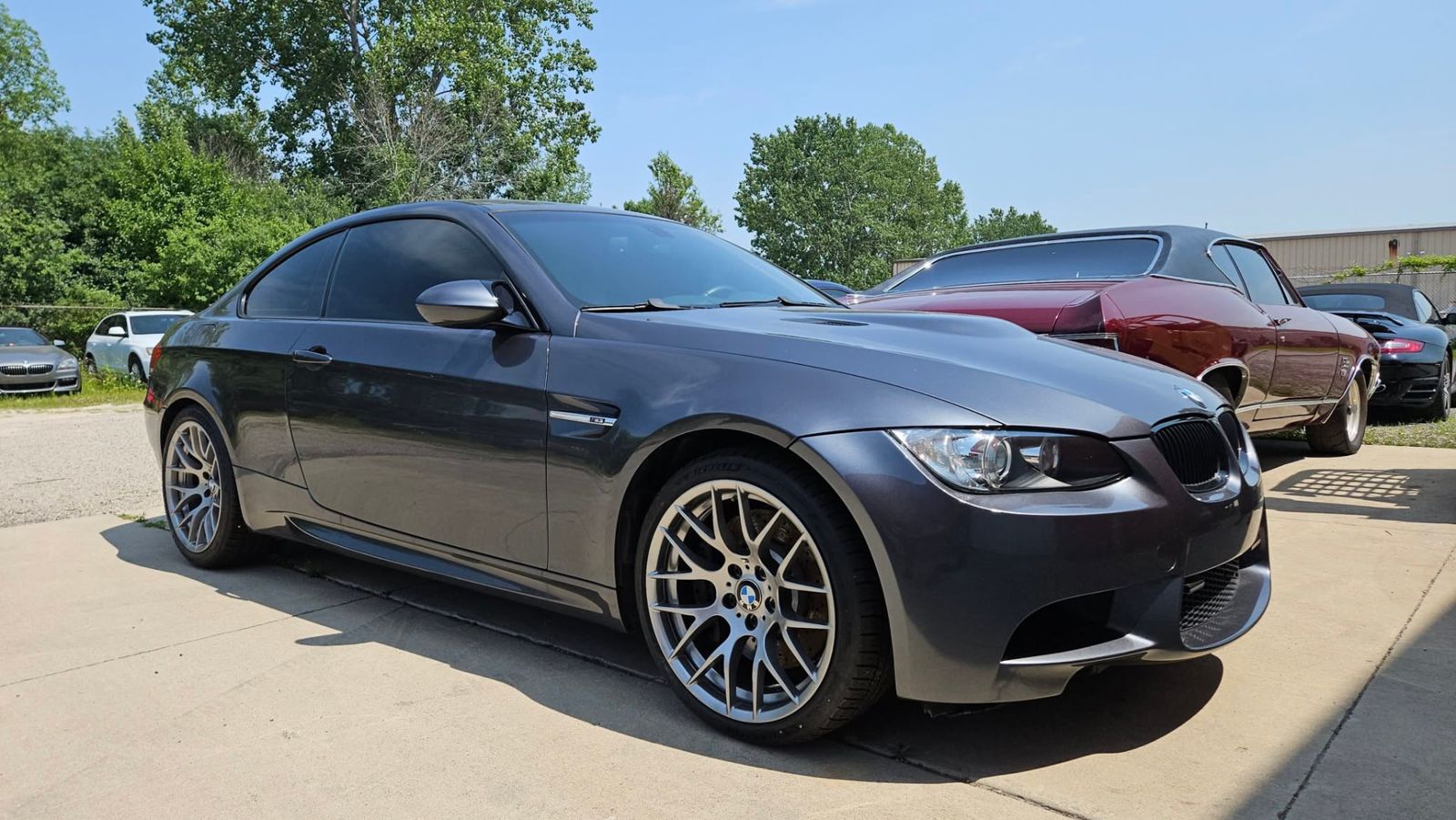 BMW E92 M3 outside the shop