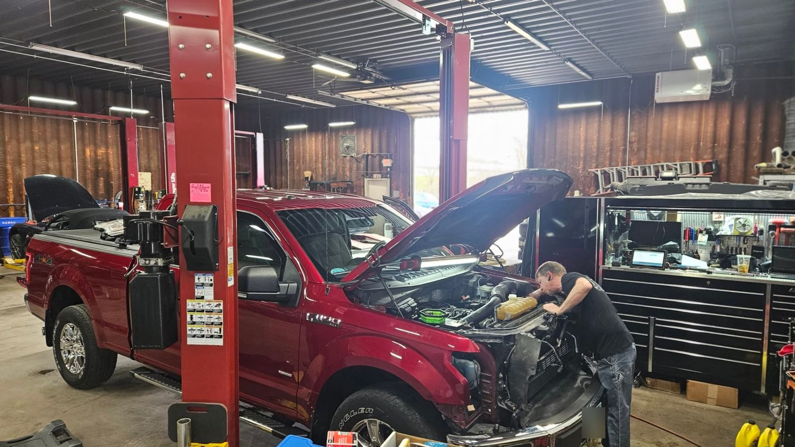 Technician working on a Ford F-150