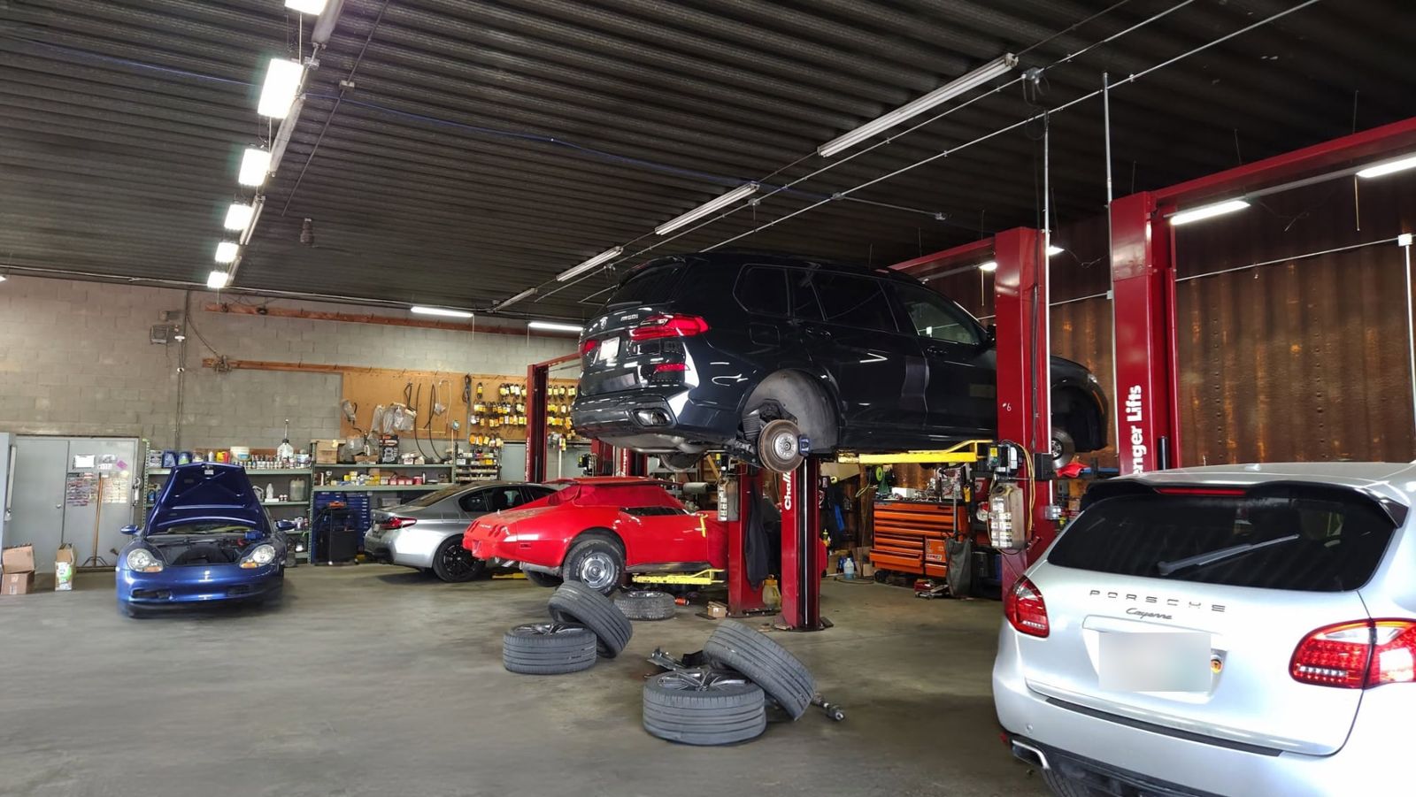 Wide view of the Madison Motorsports service floor